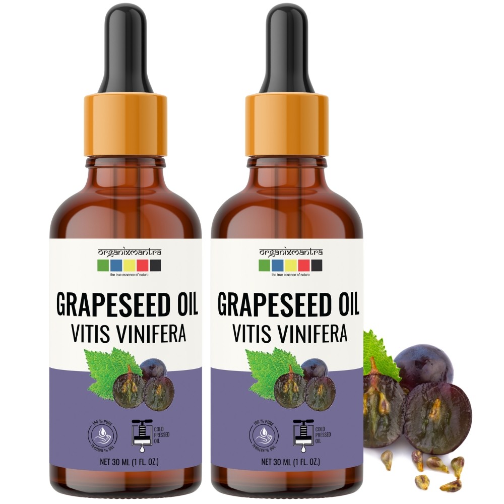 Organix Mantra Grapeseed Oil, Cold Pressed Organic Oil, 30ML x 2