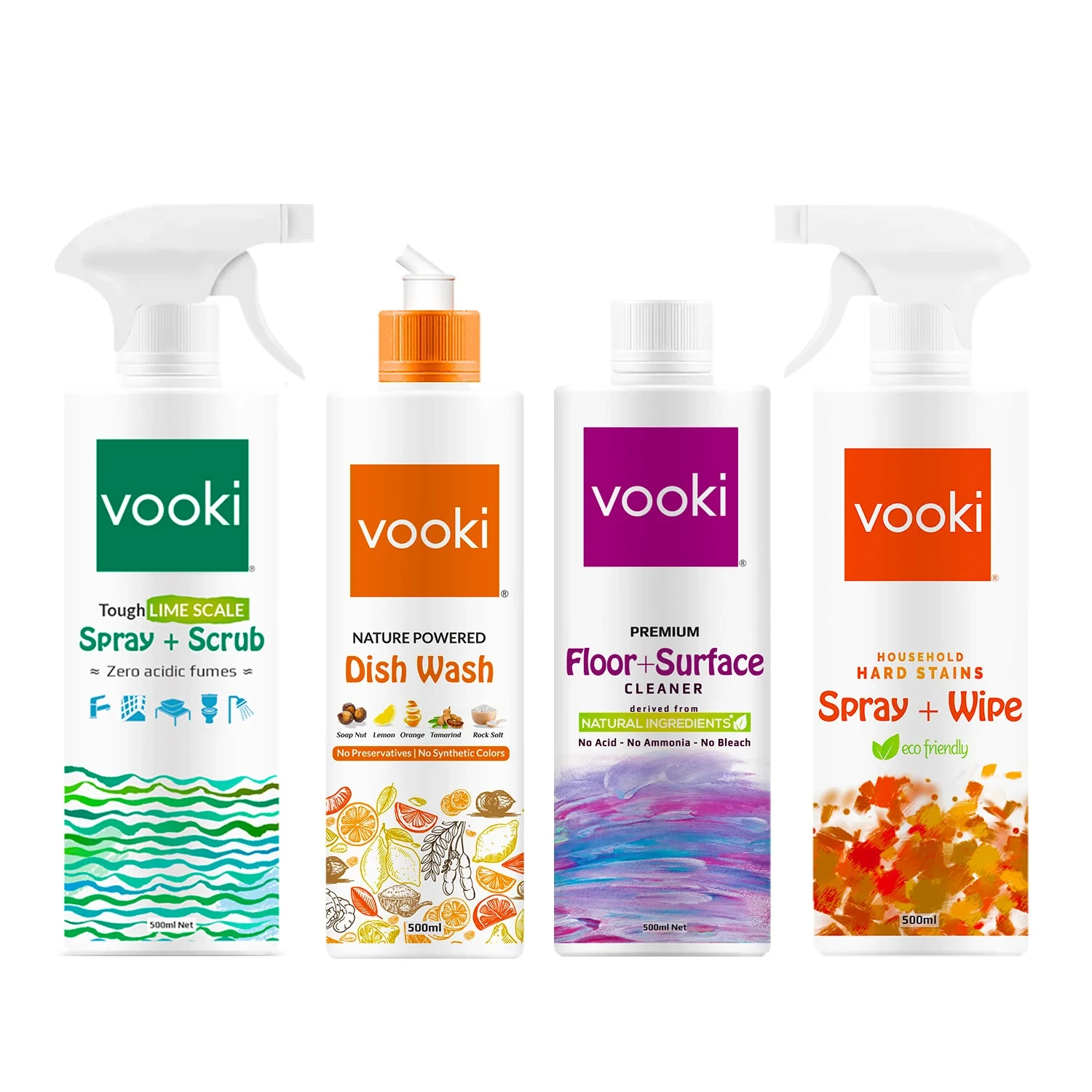 Tough Limescale\Descaler + Nature Powered Dish Wash + Floor and Surface Cleaner & Hard Stains Spray + Wipe | Combo