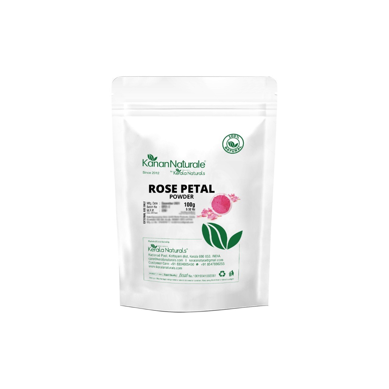 Kerala Naturals Rose Petals Powder   2 * 100gm